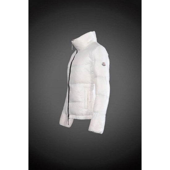 Women Moncler Down Coat Without Hat White