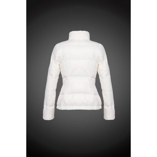 Women Moncler Down Coat Without Hat White