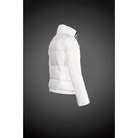 Women Moncler Down Coat Without Hat White