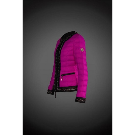 Women Moncler Down Coat Without Hat Purple Red