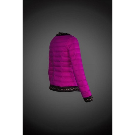 Women Moncler Down Coat Without Hat Purple Red