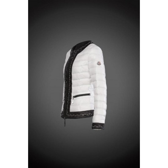 Women Moncler Down Coat Without Hat White