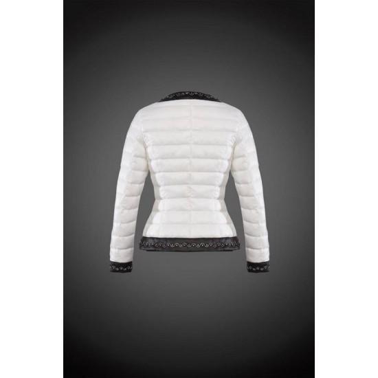 Women Moncler Down Coat Without Hat White