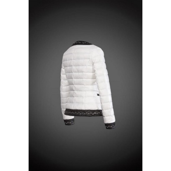 Women Moncler Down Coat Without Hat White