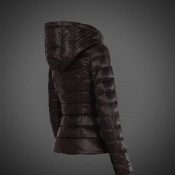 Women Moncler Down Jacket With Hat Black