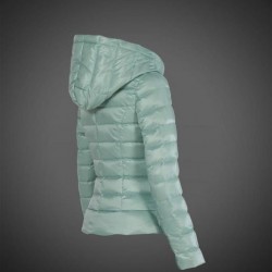 Women Moncler Down Jacket With Hat Green