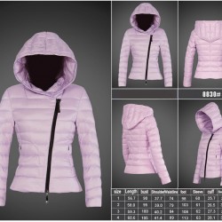 Women Moncler Down Jacket With Hat Pink