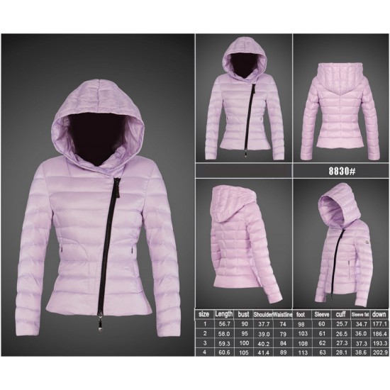 Women Moncler Down Jacket With Hat Pink