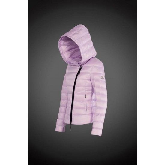 Women Moncler Down Jacket With Hat Pink