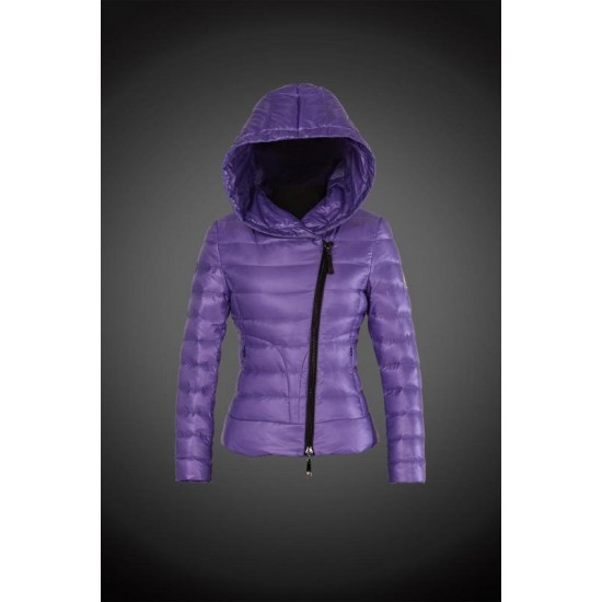 Women Moncler Down Jacket With Hat Purple