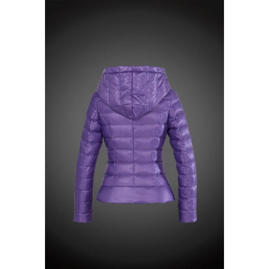 Women Moncler Down Jacket With Hat Purple