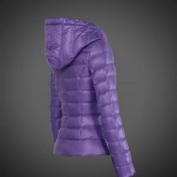 Women Moncler Down Jacket With Hat Purple