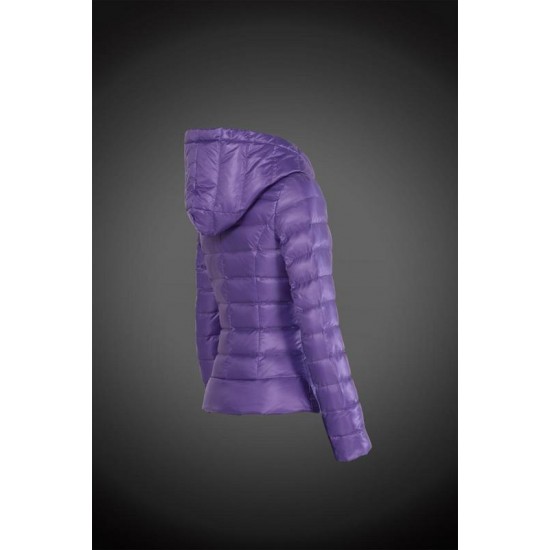 Women Moncler Down Jacket With Hat Purple