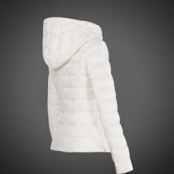 Women Moncler Down Jacket With Hat White